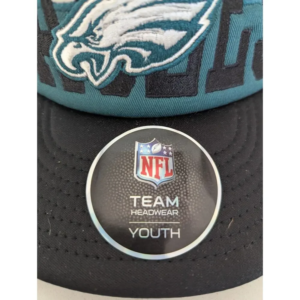 Youth Philadelphia Eagles White Black Modern Fan Trucker Adjustable Hat